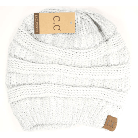 Beanies - C.C Beanie Hat Metallic - Ivory Silver Met - Cultured Cloths Apparel