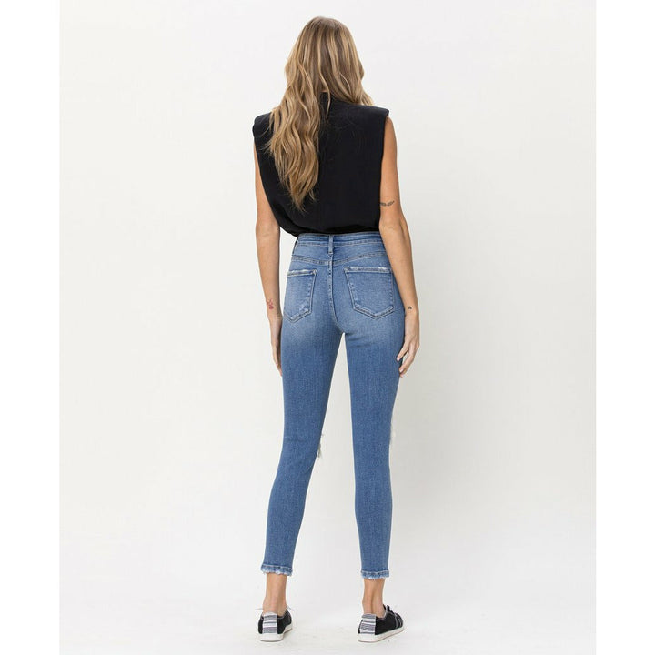 Denim - Vervet by Flying Monkey Distressed High Rise Skinny Crop -  - Cultured Cloths Apparel