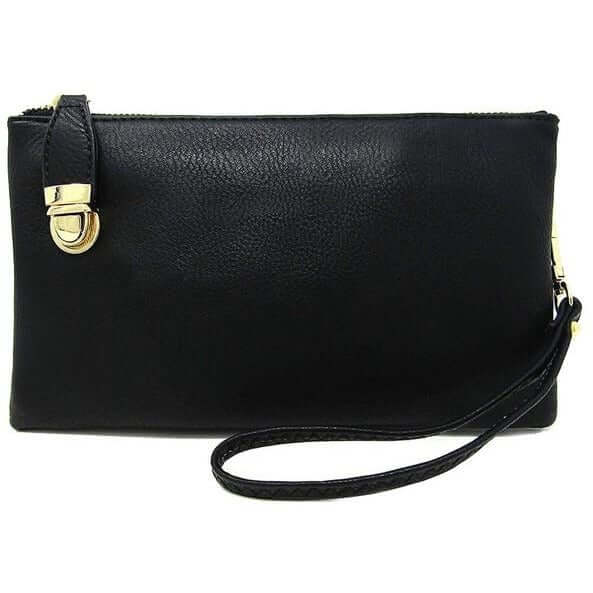 Handbags - Womens Multi Compartment Crossbody - Black - Cultured Cloths Apparel